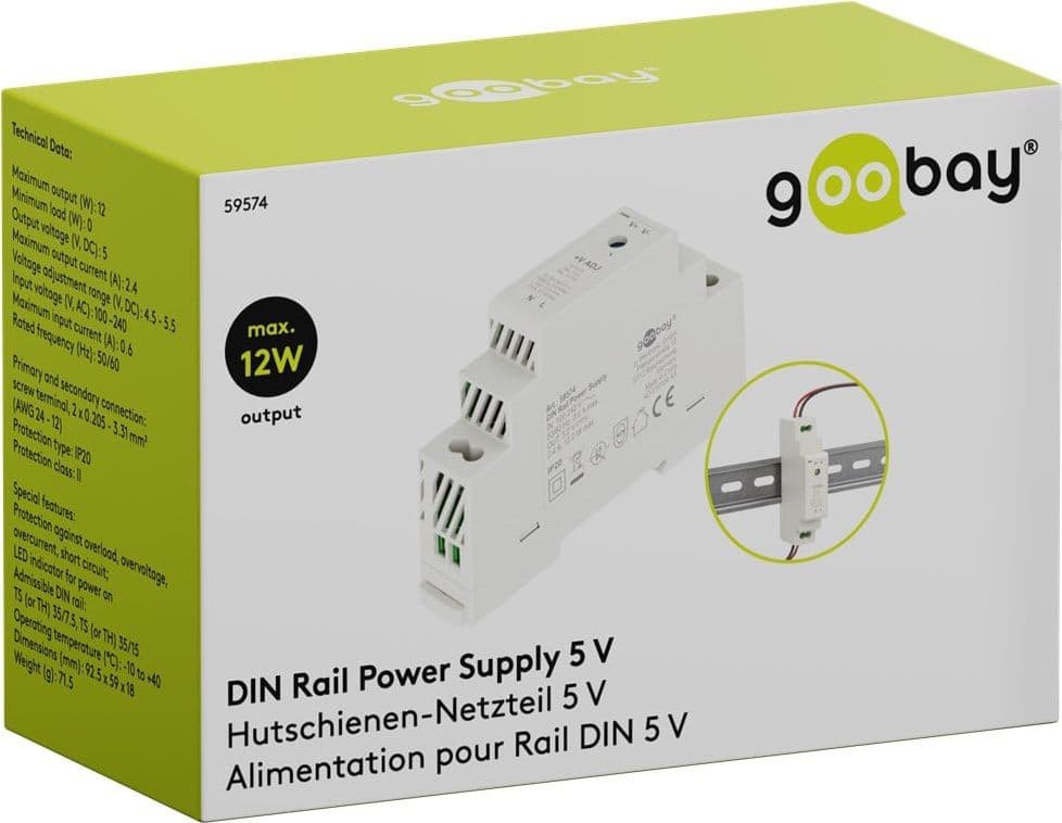 Alimentatore su Guida DIN 5V 2,4A 12W - 2