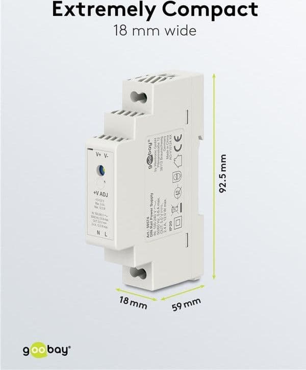 Alimentatore su Guida DIN 5V 2,4A 12W - 3