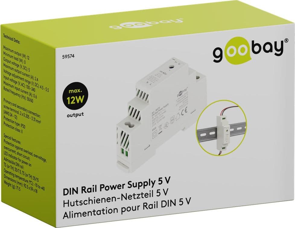 Alimentatore su Guida DIN 5V 2,4A 12W - 7