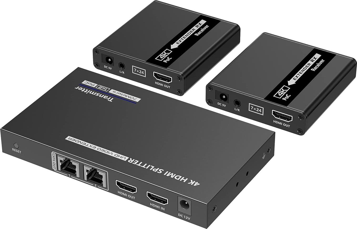 Extender Splitter HDMI 2 vie su Cavo di Rete 70 metri PoC - 2