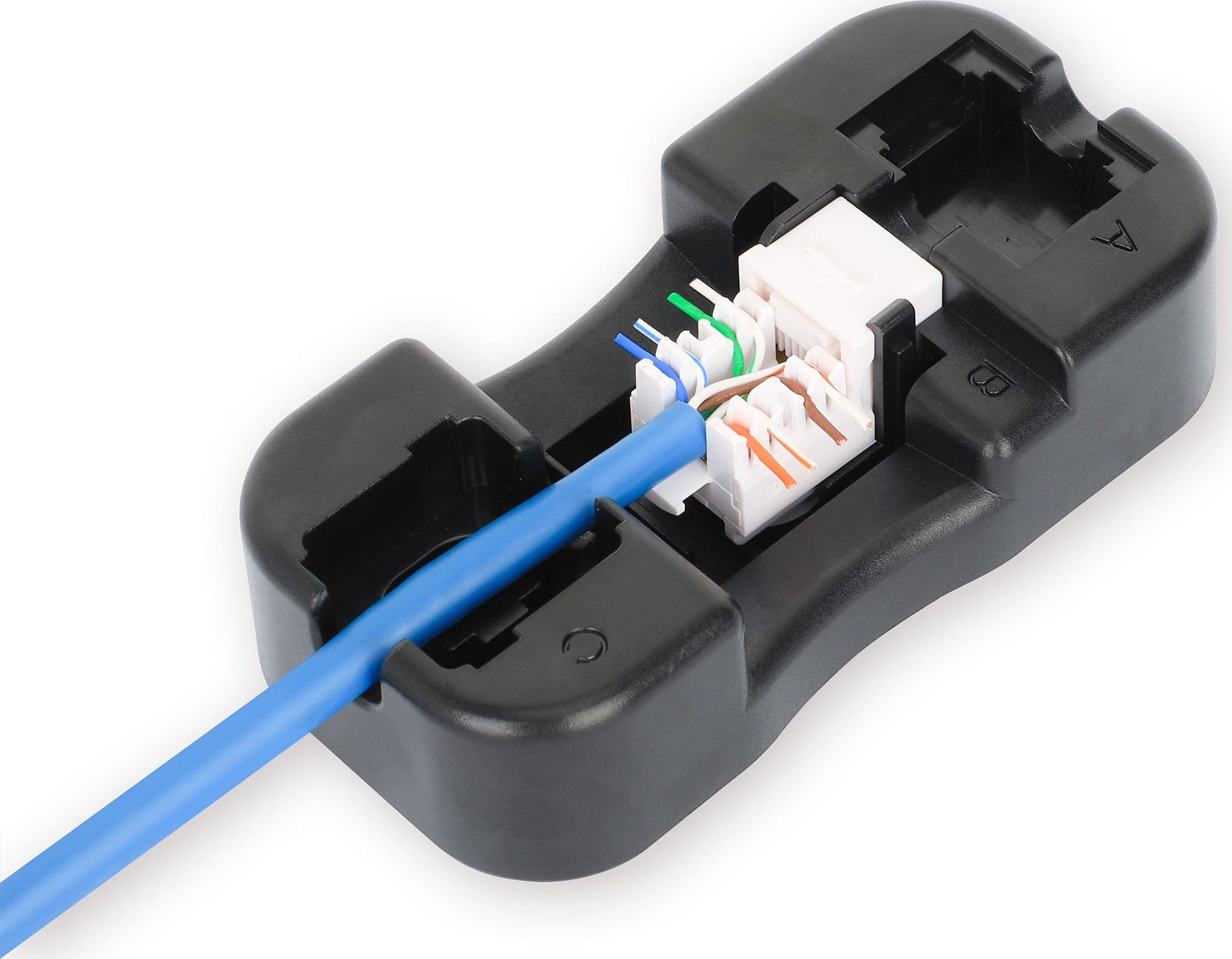 Frutto Keystone Slim Cat.6 per Cavo Rigido con Supporto Punch-Down 25 pz Nero - 4