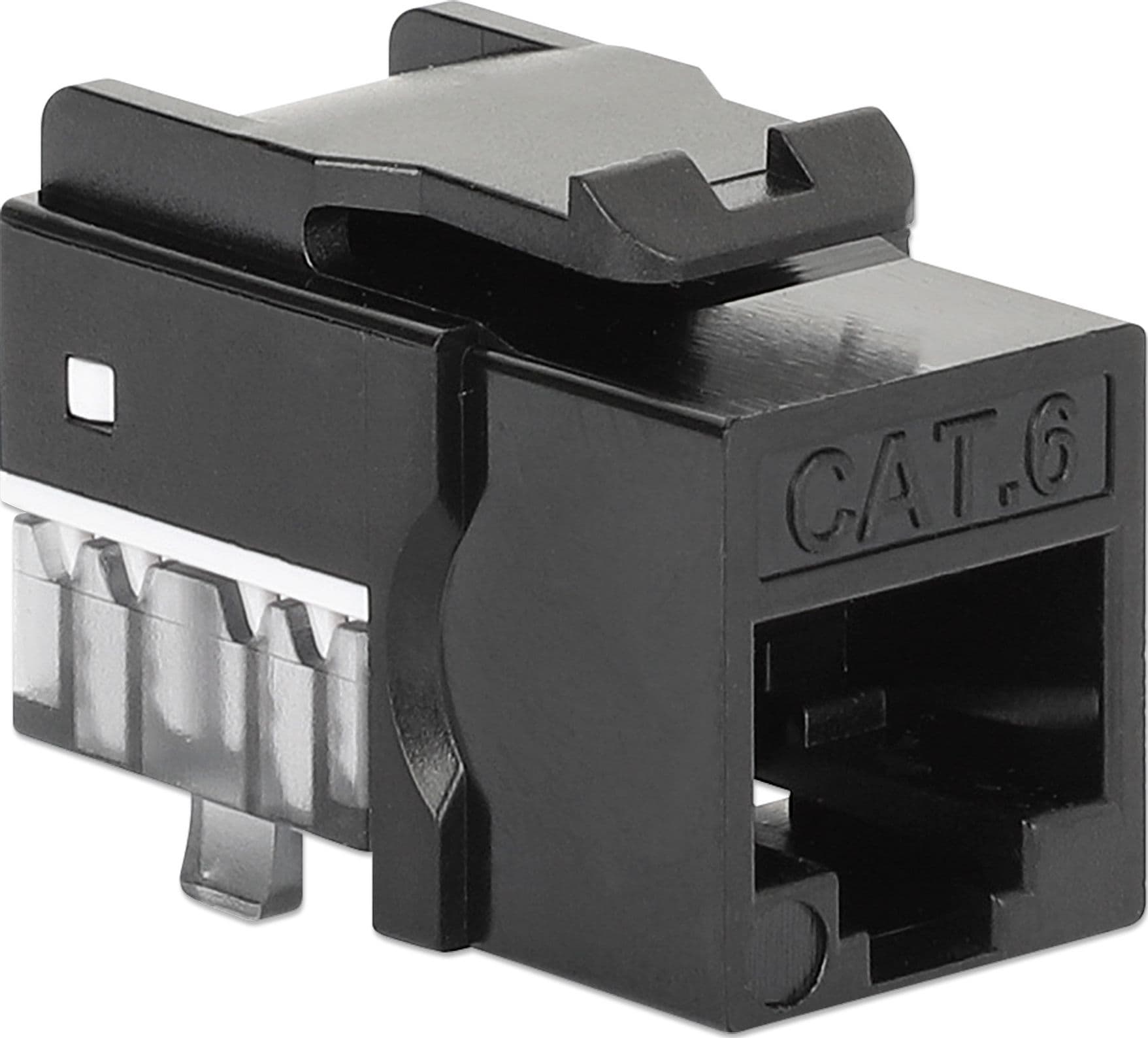 Frutto Keystone Slim Cat.6 per Cavo Rigido con Supporto Punch-Down 25 pz Nero - 8