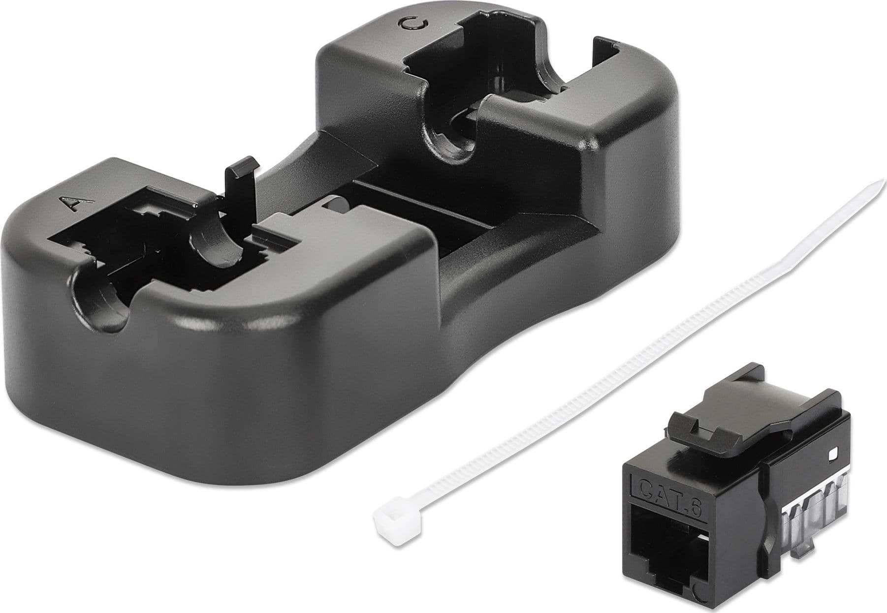 Frutto Keystone Slim Cat.6 per Cavo Rigido con Supporto Punch-Down 25 pz Nero - 9