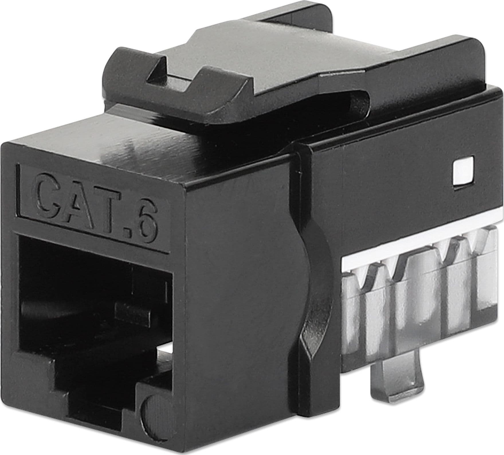 Frutto Keystone Slim Cat.6 per Cavo Rigido con Supporto Punch-Down 25 pz Nero - 10