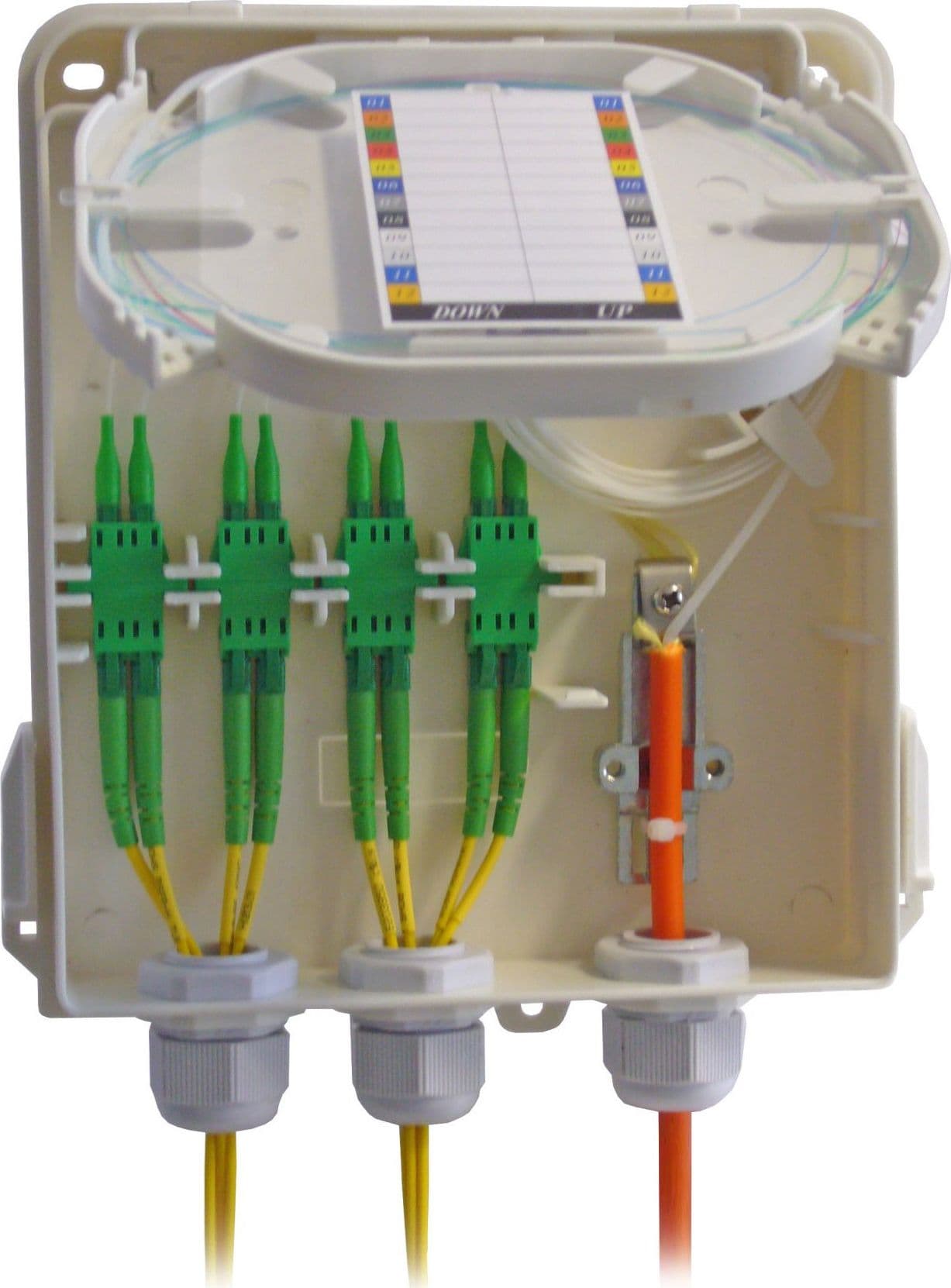 Scatola di Giunzione Fibra Ottica 8 Fibre IP54 per Applicazioni FTTX con Serratura - 3