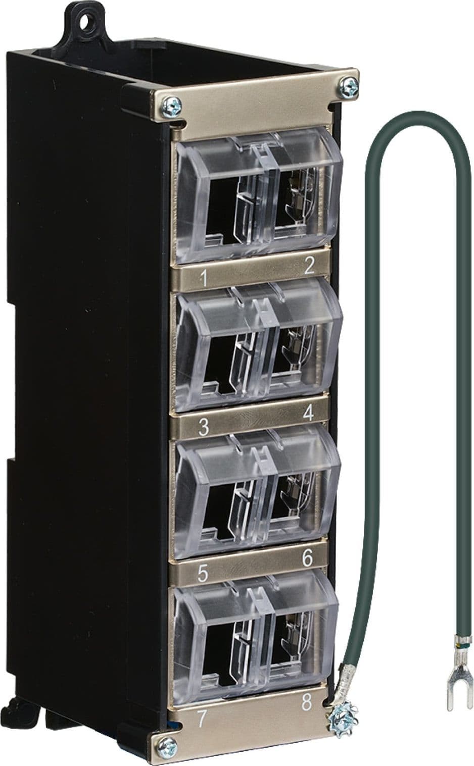 Pannello Patch Keystone 8 porte per Guida DIN e Montaggio a Parete con Messa a Terra - 2