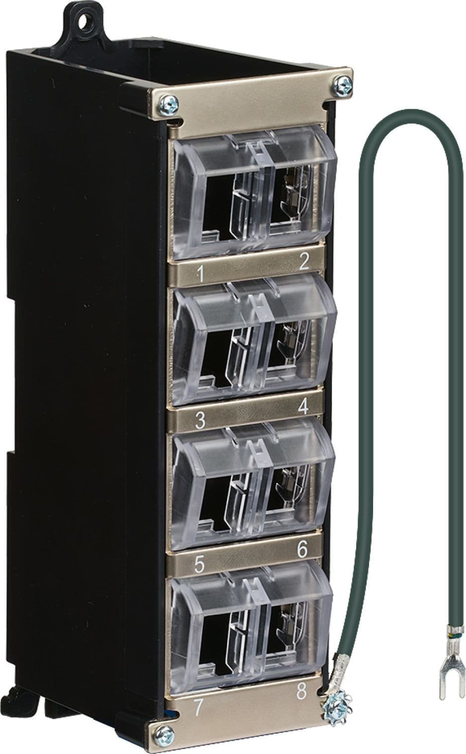 Pannello Patch Keystone 8 porte per Guida DIN e Montaggio a Parete con Messa a Terra - 8