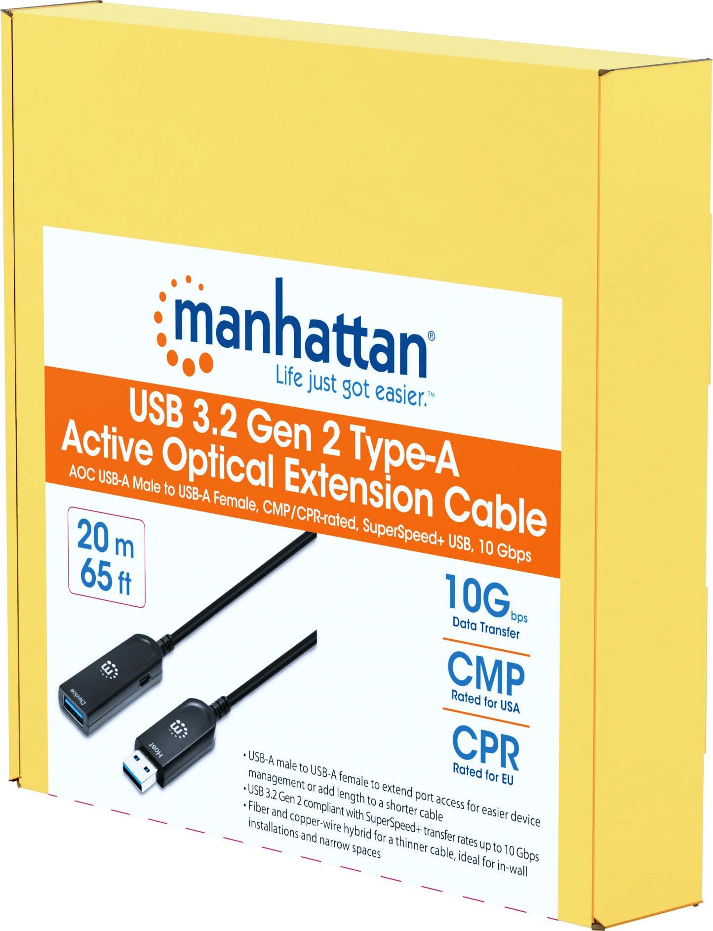 Cavo Ottico Attivo USB 3.2 Gen 2 SuperSpeed+ Active Optical Cable USB A M/F 20m - 2