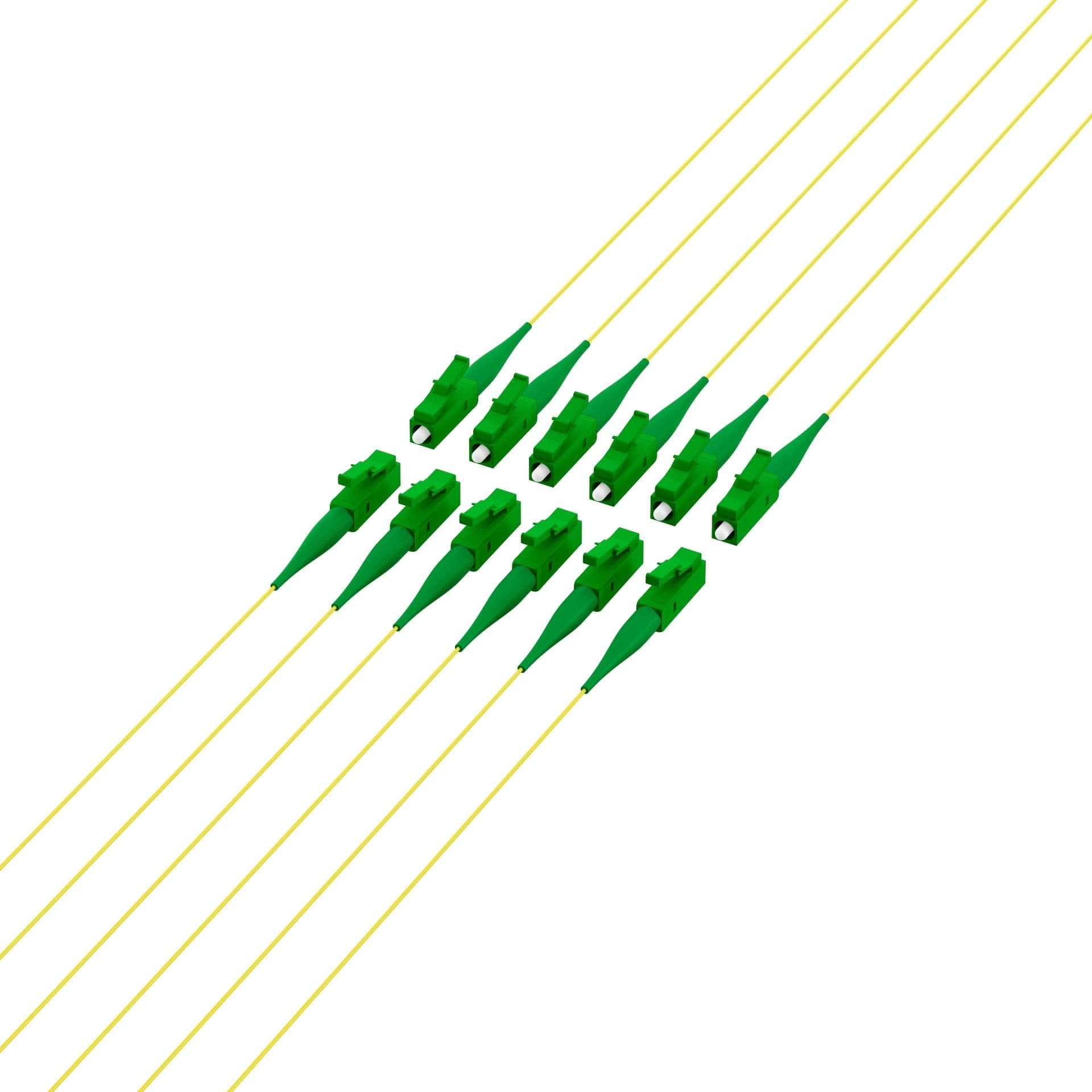 Set 12 Pigtail Fibra Ottica Monomodale OS2 LC/APC G652D 2m Giallo - 3
