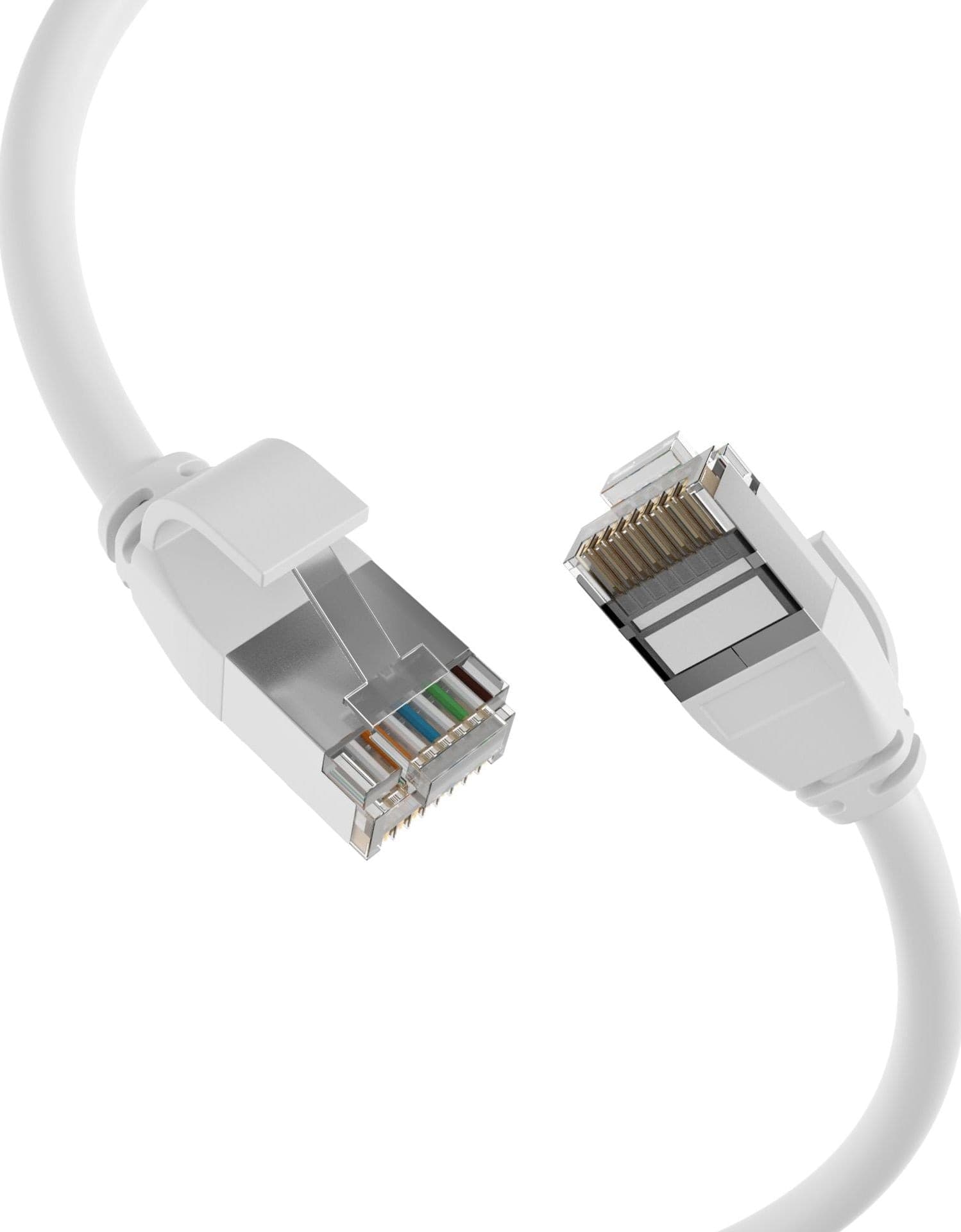 Cavo di Rete Patch in Rame Cat.6A U/FTP TPE 4mm Ultraflex Bianco 0,5m - 2