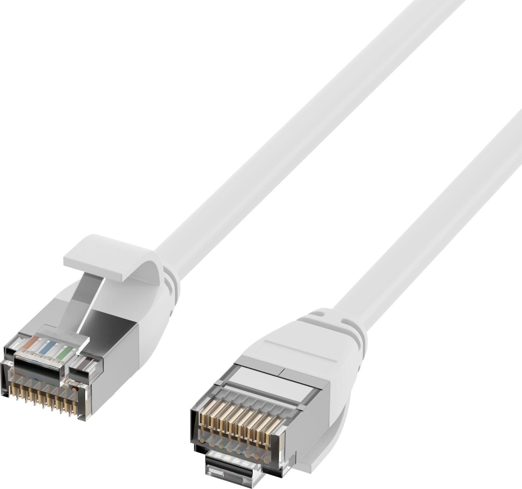 Cavo di Rete Patch in Rame Cat.6A U/FTP TPE 4mm Ultraflex Bianco 0,5m - 6