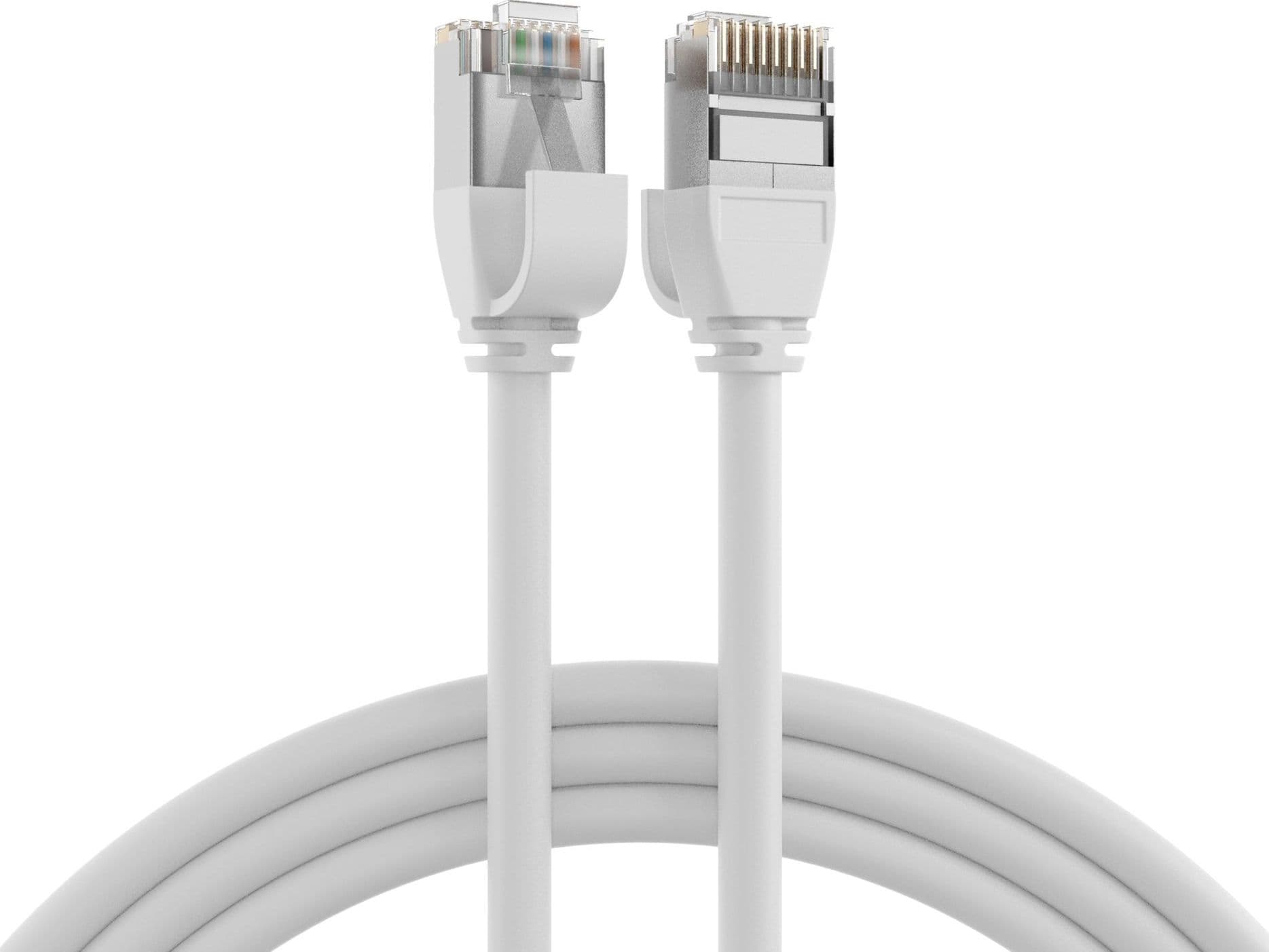 Cavo di Rete Patch in Rame Cat.6A U/FTP TPE 4mm Ultraflex Bianco 0,5m - 7