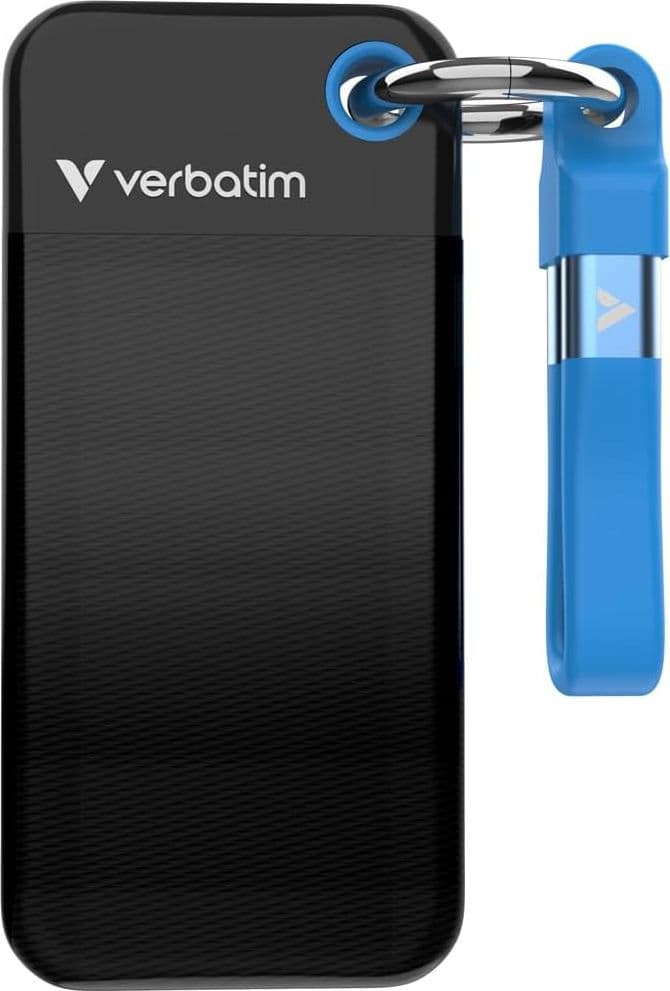 Pocket SSD Portachiavi con Attacco per Cavo USB-C&trade 1TB Nero Blu