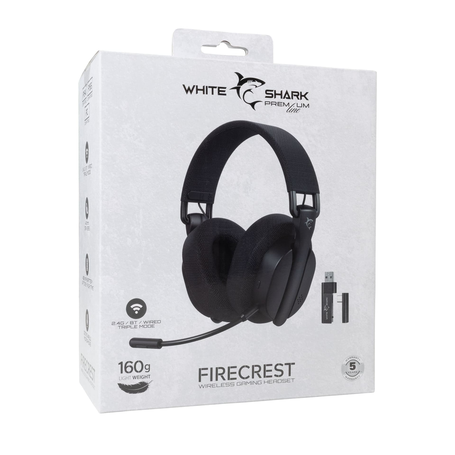 Cuffia Gaming Wireless BT con Microfono Nero FIRECREST - 2