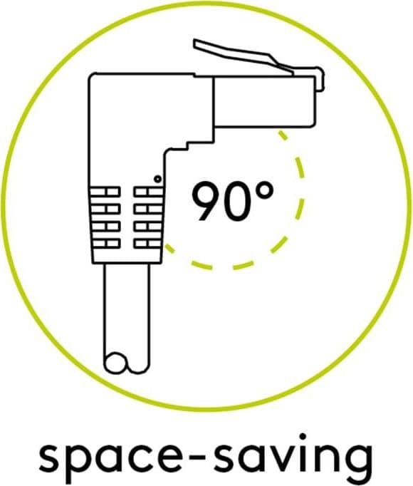 Cavo di rete Patch Connettore Angolato 90&deg CCA Cat.6A UTP 0,5m Bianco - 3