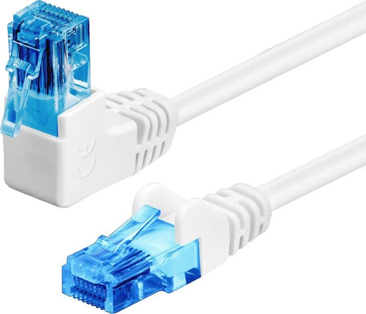 Cavo di rete Patch Connettore Angolato 90&deg CCA Cat.6A UTP 0,5m Bianco - 5