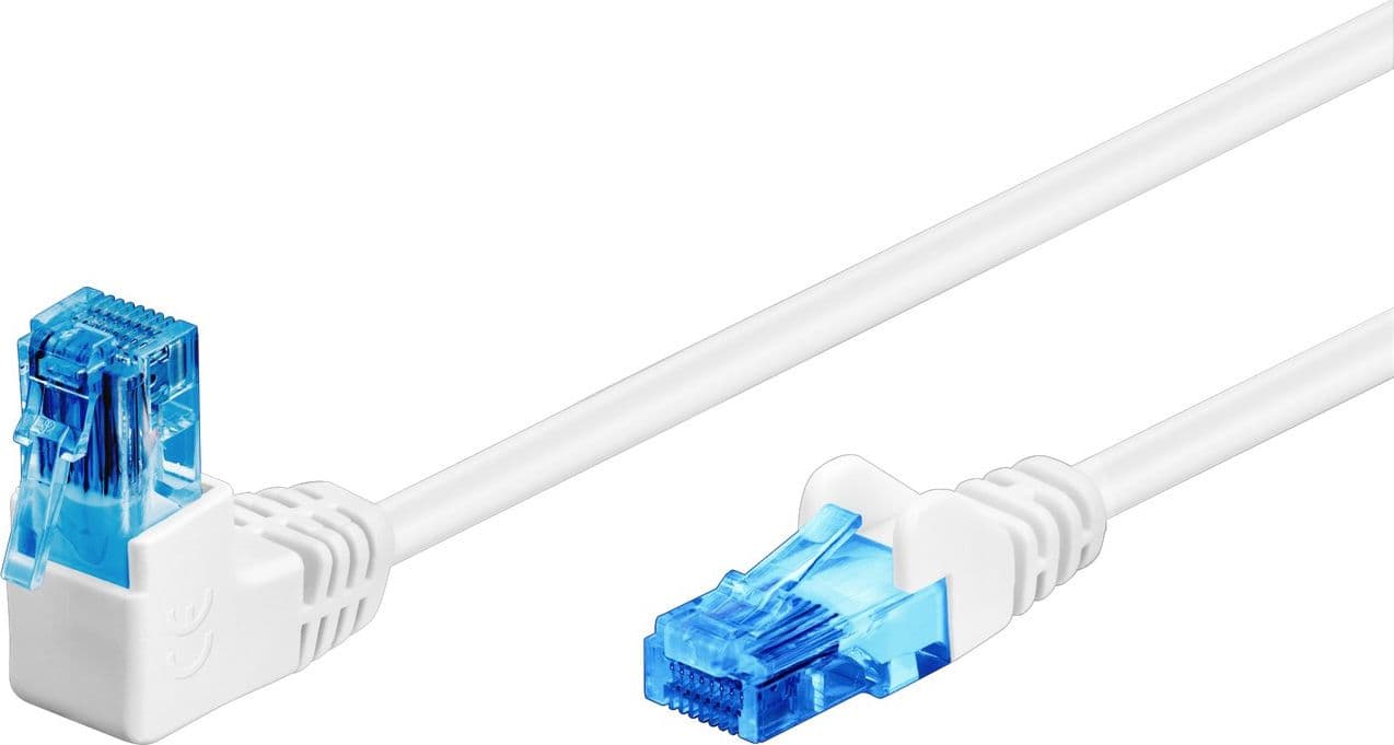 Cavo di rete Patch Connettore Angolato 90&deg CCA Cat.6A UTP 0,5m Bianco - 7