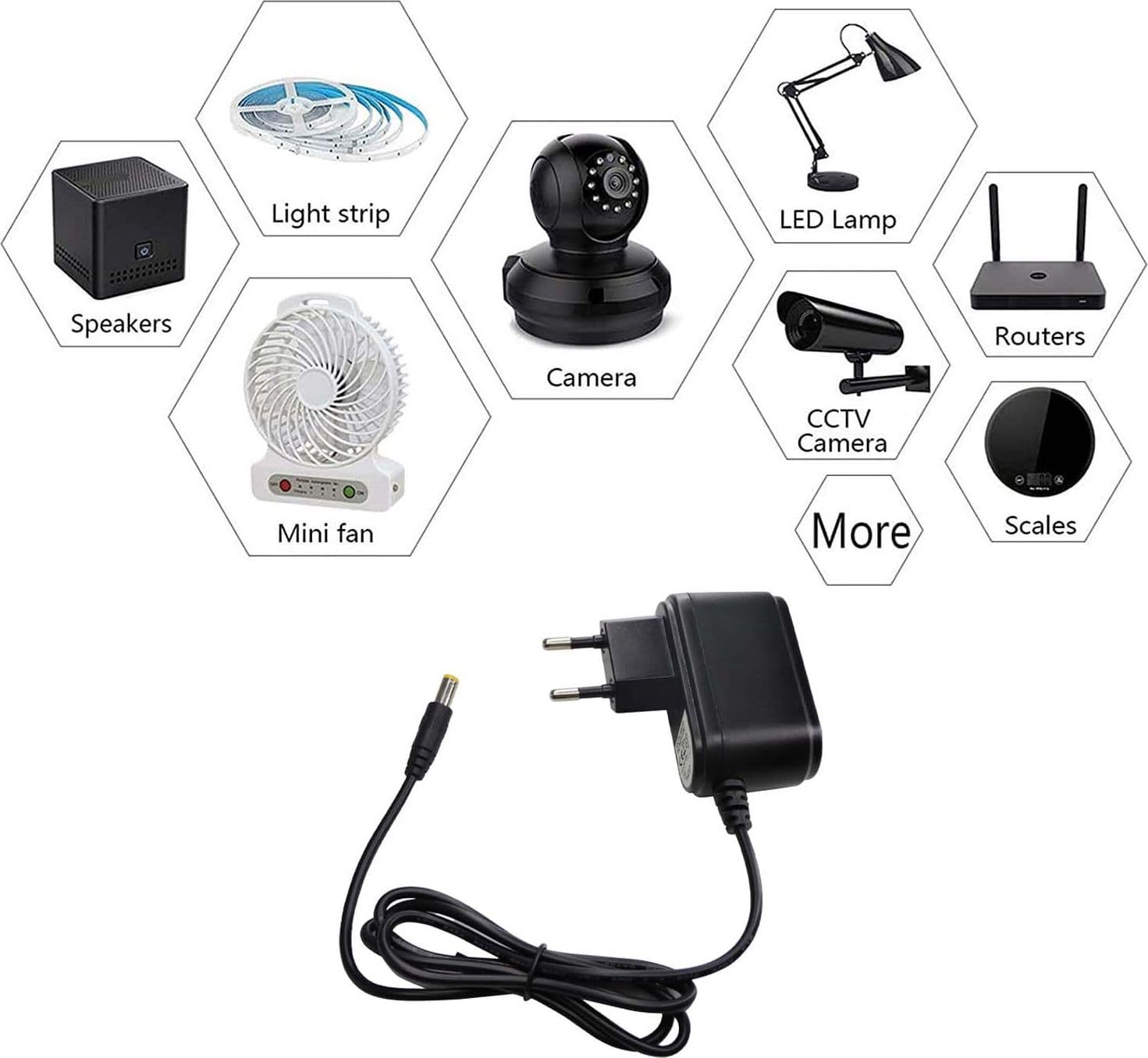 Alimentatore Stabilizzato 12V 1500mA Plug 5.5 x 2.5 mm Nero - 5