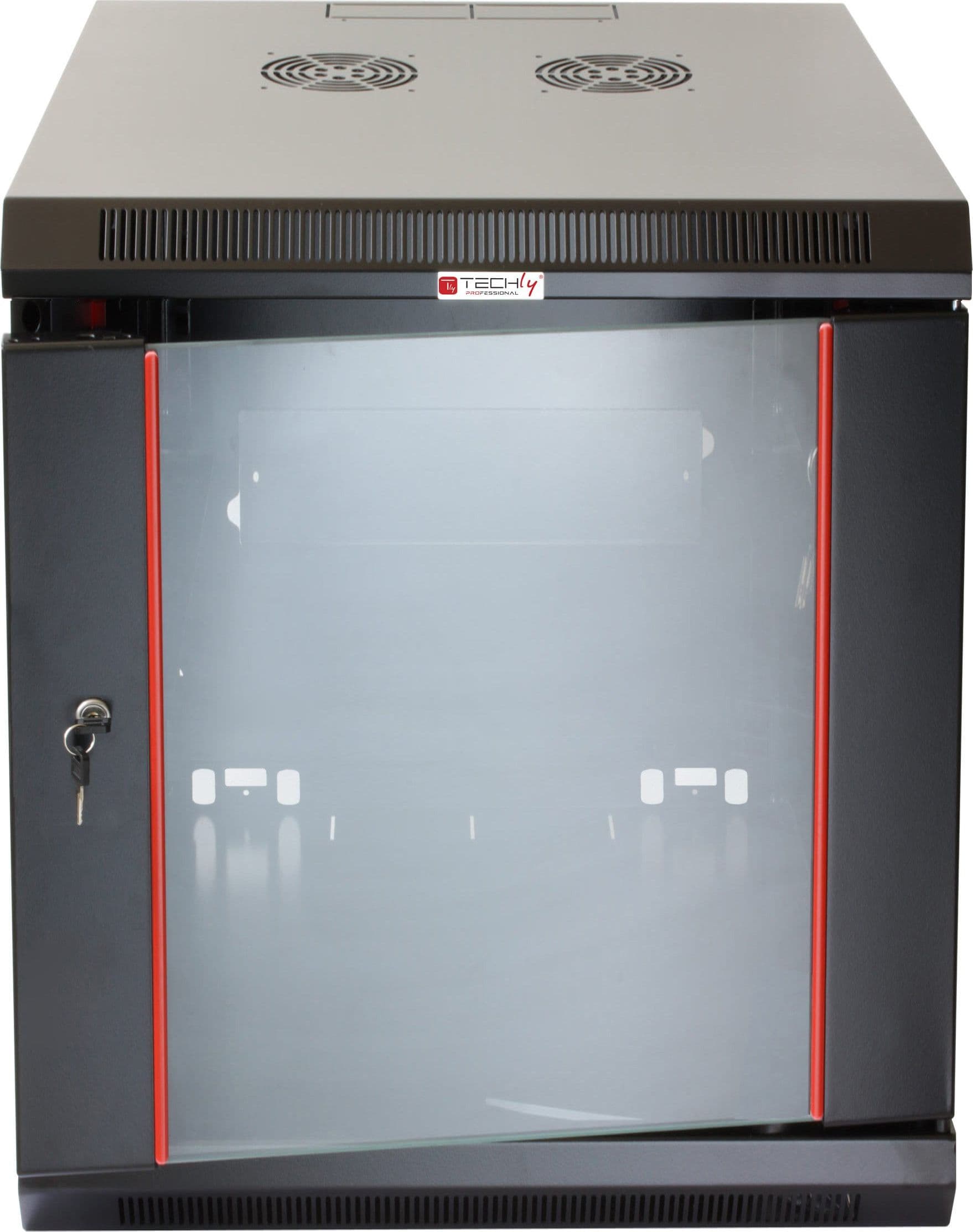 Armadio Rack 19'' a muro 15 unit&agrave sezione unica prof. 450 mm Nero - 2