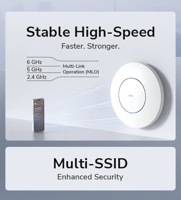Punto di Accesso Wireless Multi-Gigabit Tri-band WiFi 7 BE11000 Mesh a Muro/Soffitto, AP11000 - 6
