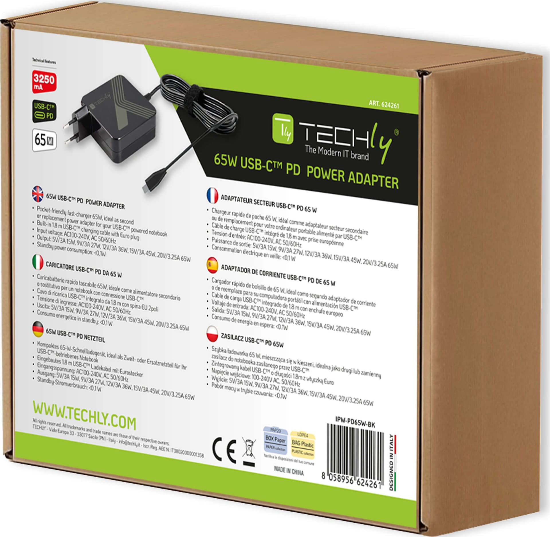 Alimentatore per Smartphone e Notebook USB-C&trade Power Delivery PD 3.0 65W - 10
