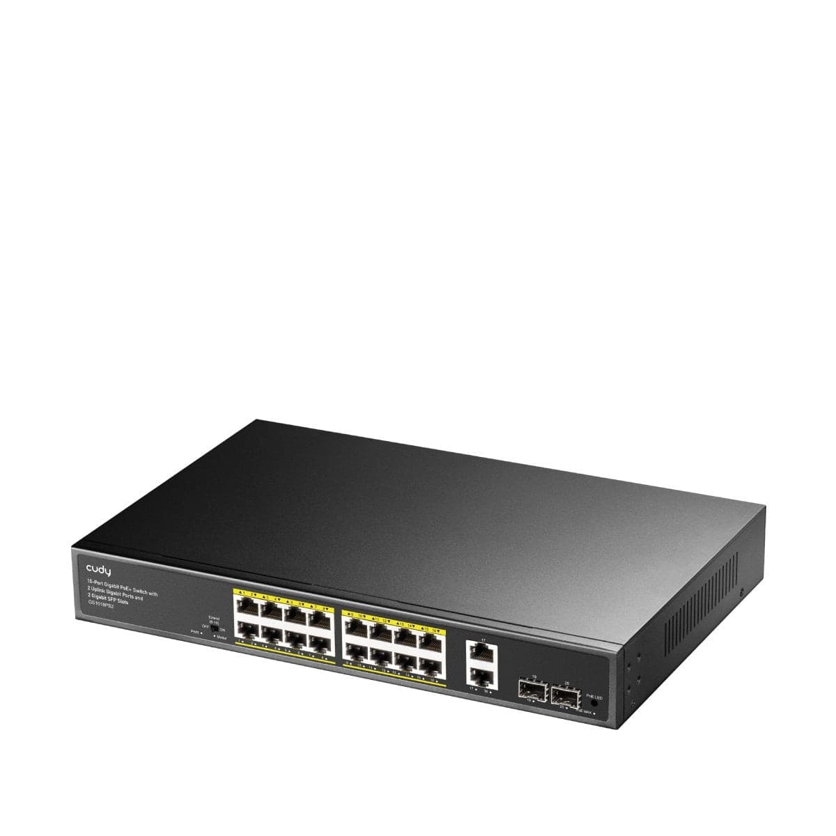 Switch Gigabit PoE+ 16 Porte con 2 Uplink GBE e 2 Gigabit SFP, GS1018PS2 Nero - 6