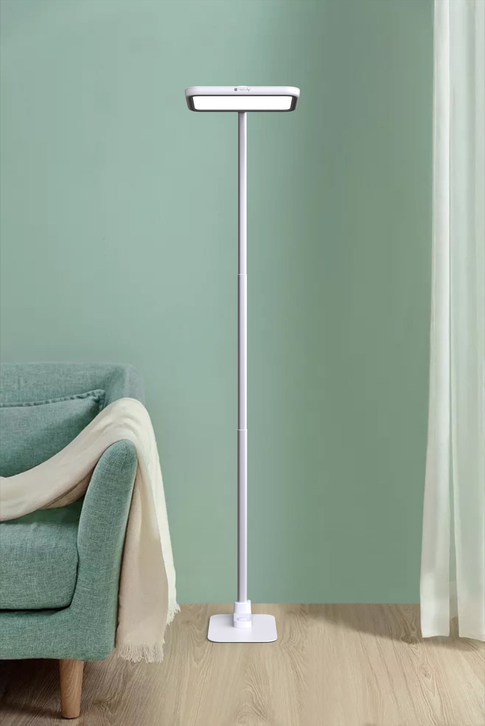 Lampada LED da Pavimento con Altezza Regolabile, Bianca - 8