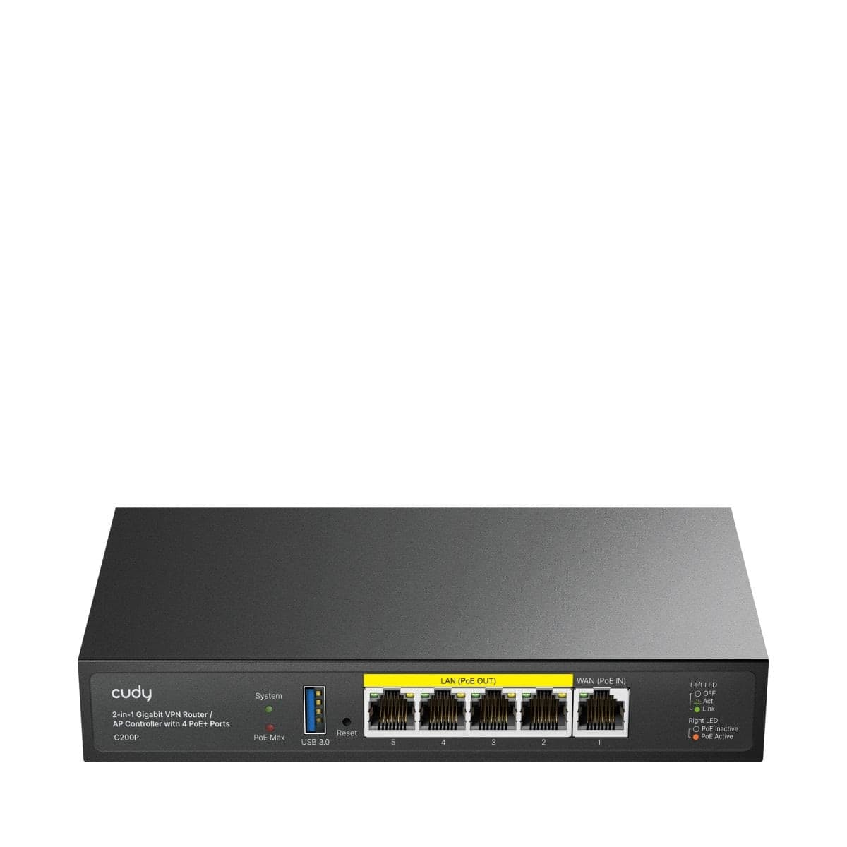 Router 2in1 SMB VPN / AP Controller con 4 Porte PoE+, C200P - 4