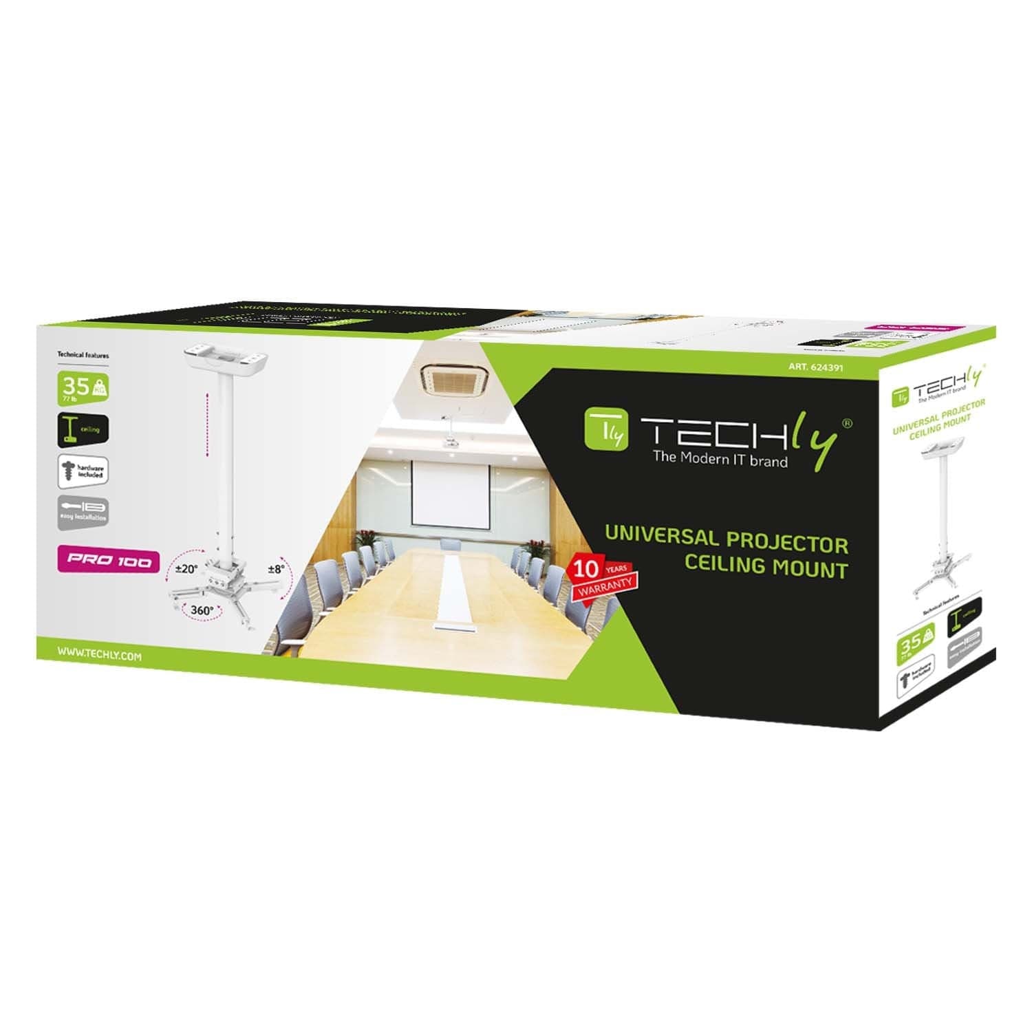 Supporto Universale a Soffitto per Proiettori Estensione 735-1135 mm Bianco - 2