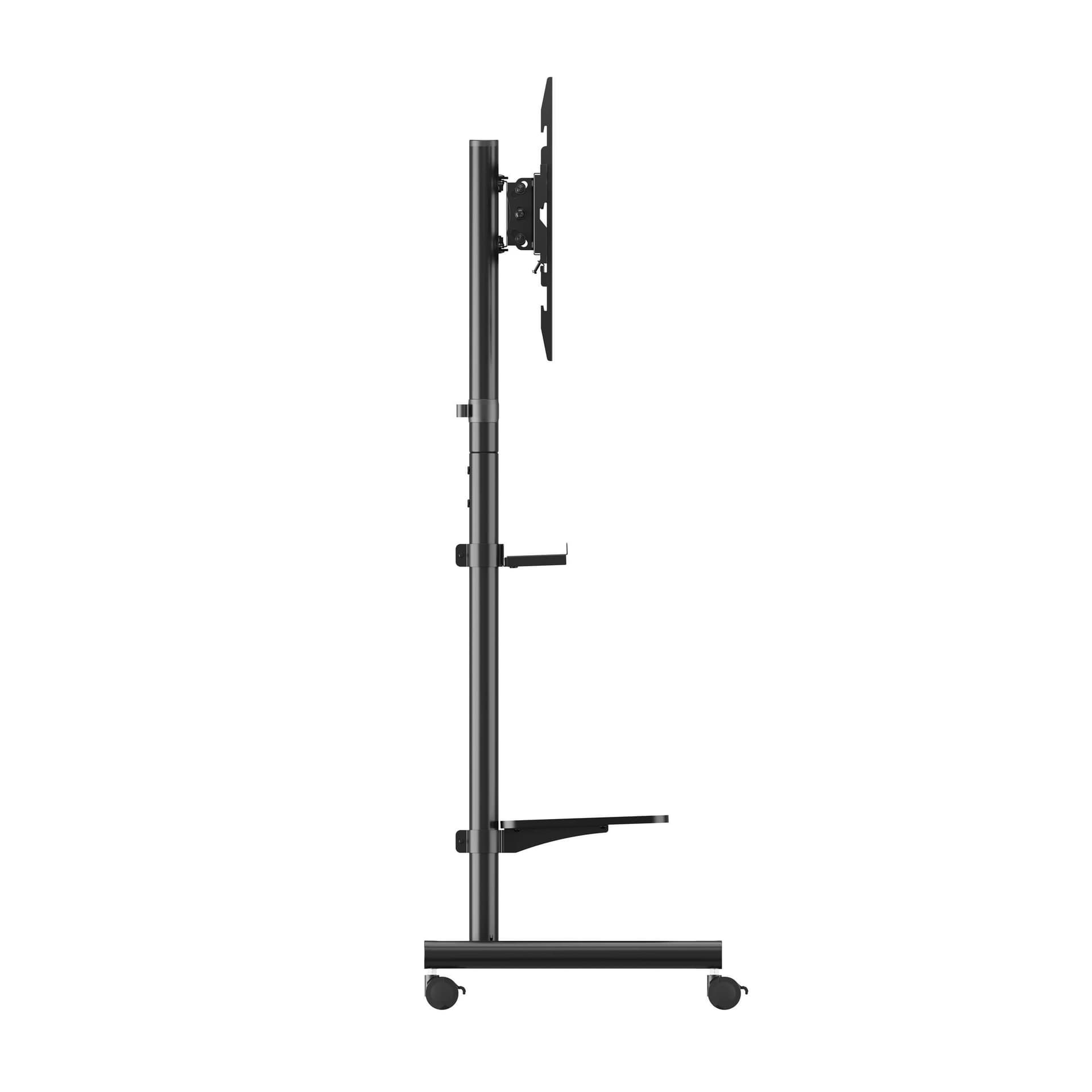 Supporto Mobile da Pavimento con Altezza Regolabile e Mensole, per TV da 37-75'' - 4