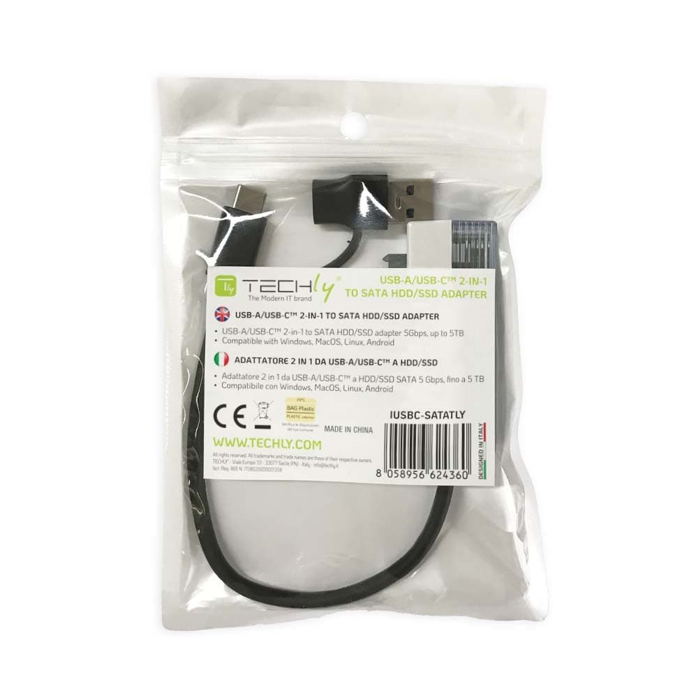 Adattatore USB-C&trade USB-A 2 in 1 a SATA 2.5'' - 2