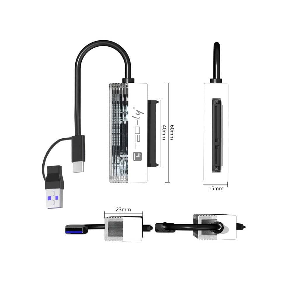 Adattatore USB-C&trade USB-A 2 in 1 a SATA 2.5'' - 3