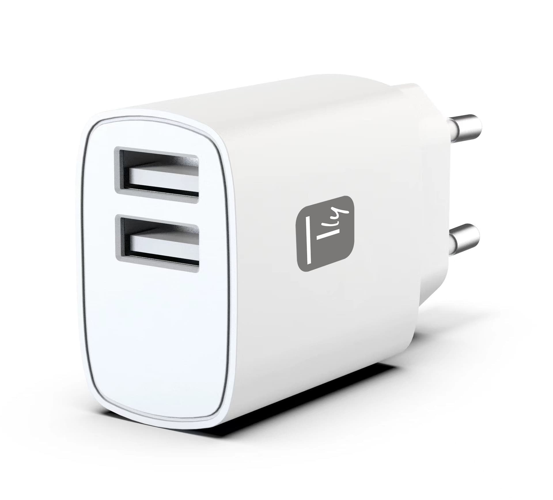 Caricatore Alimentatore 2x USB-A 12W da Muro - 3