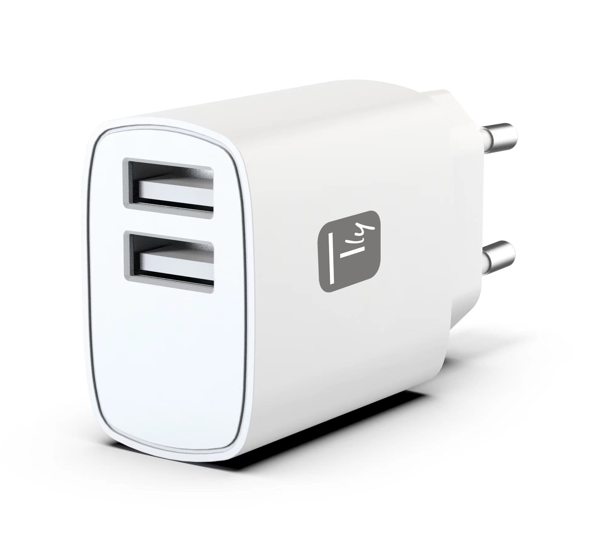 Caricatore Alimentatore 2x USB-A 12W da Muro - 7