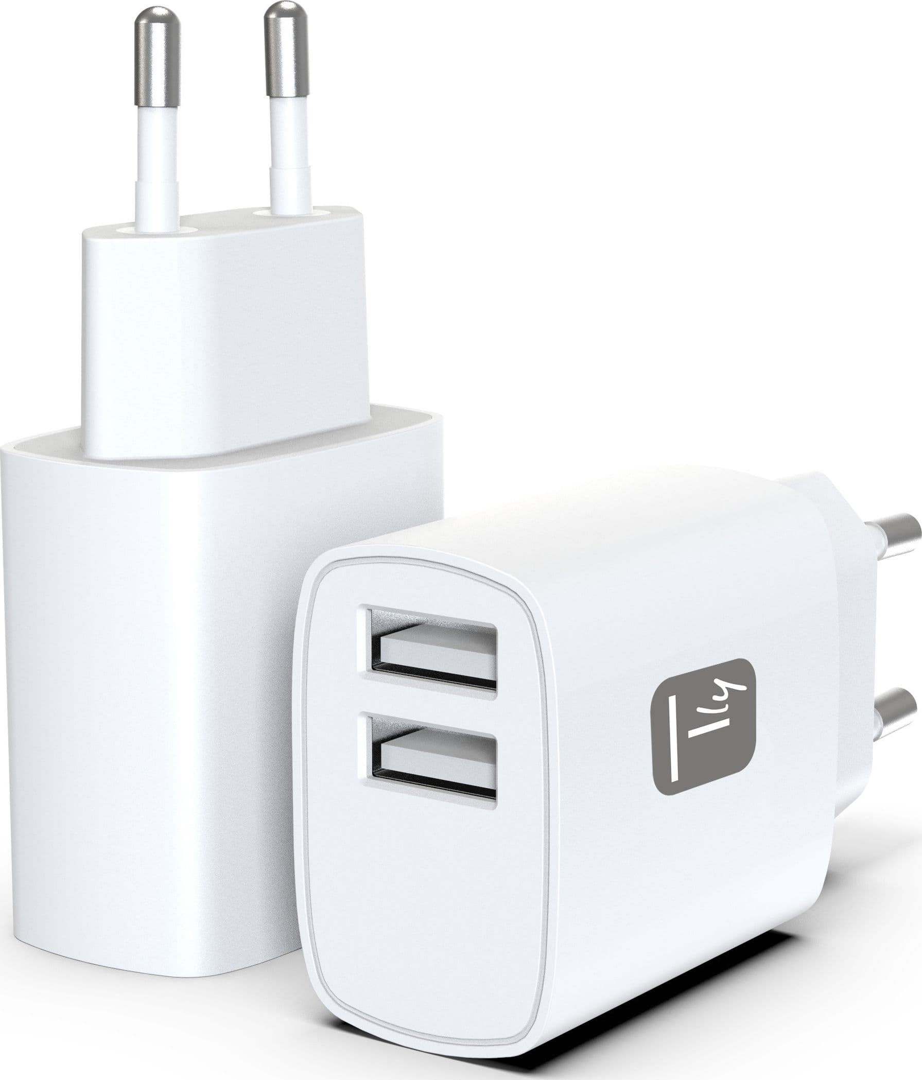 Caricatore Alimentatore 2x USB-A 12W da Muro - 8