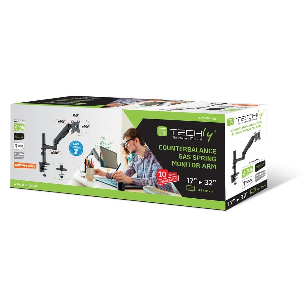 Supporto da Scrivania per Monitor 17-32'' con Molla a Gas Estensione 501 mm - 2