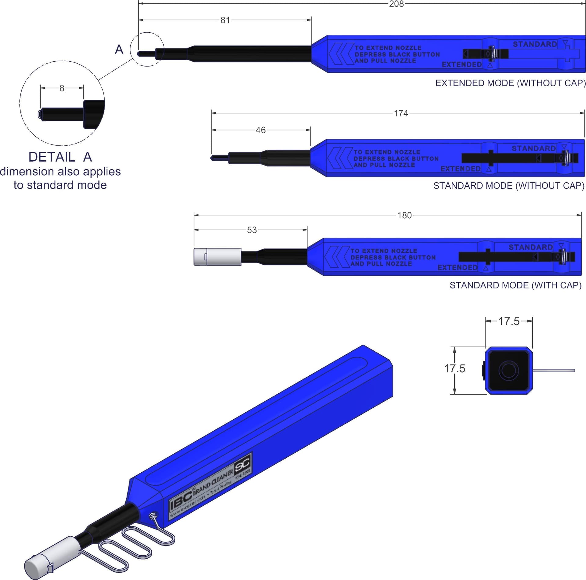 Penna di Pulizia per Connettori 2,5 mm SC, FC, ST, E2000 PC/APC - 3