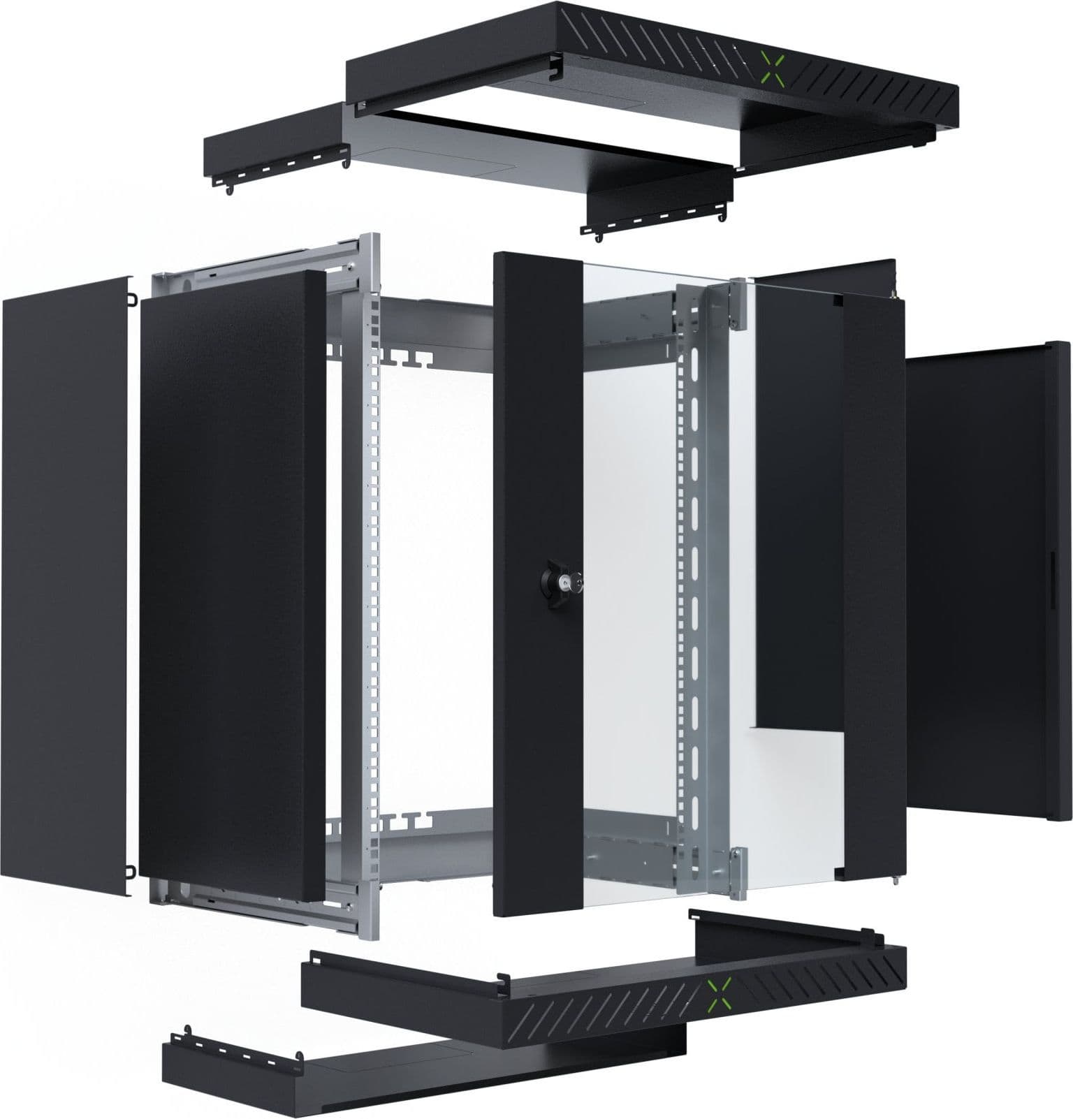 Armadio Rack 19'' a Muro 15U da Assemblare Profondit&agrave 400-600 mm Nero - 3