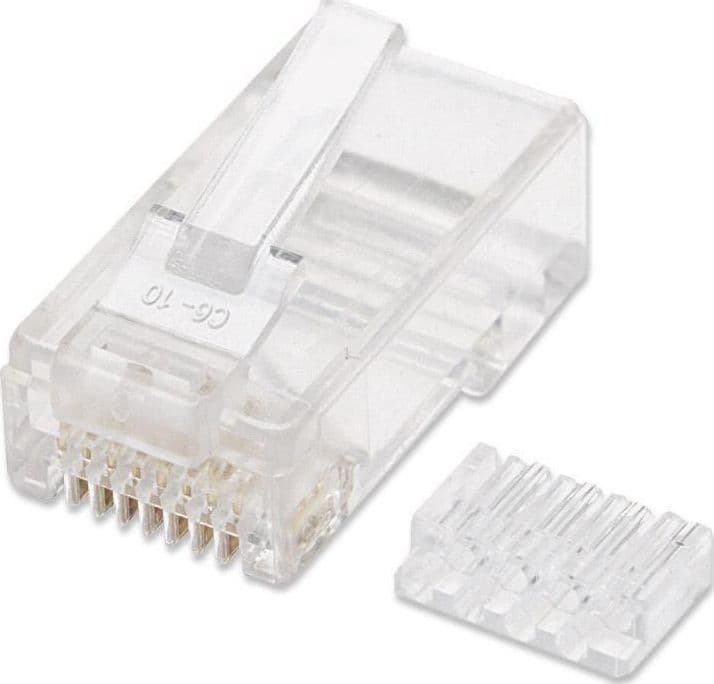Confezione 100 Plug RJ45 UTP per Cavo Rigido Cat.6 - 2