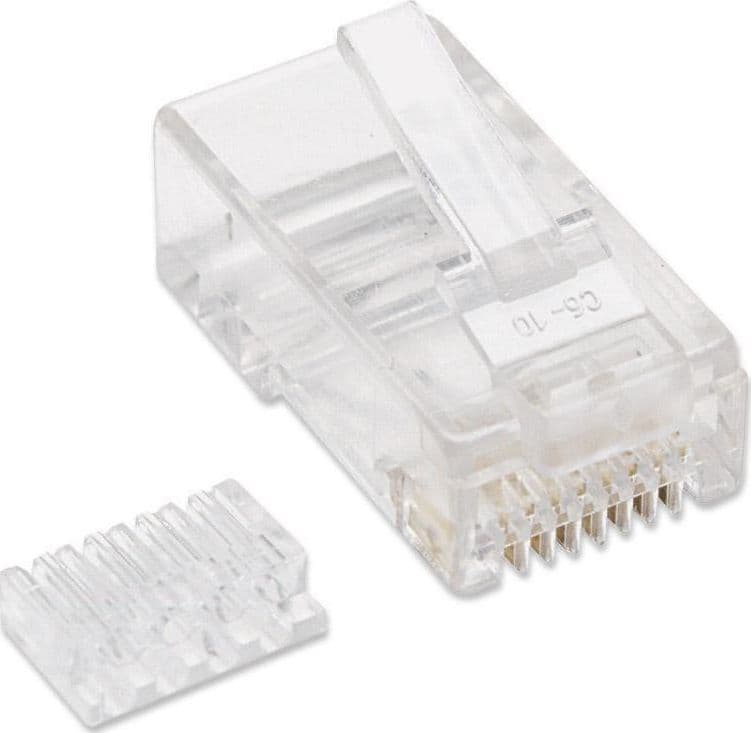 Confezione 100 Plug RJ45 UTP per Cavo Rigido Cat.6 - 3
