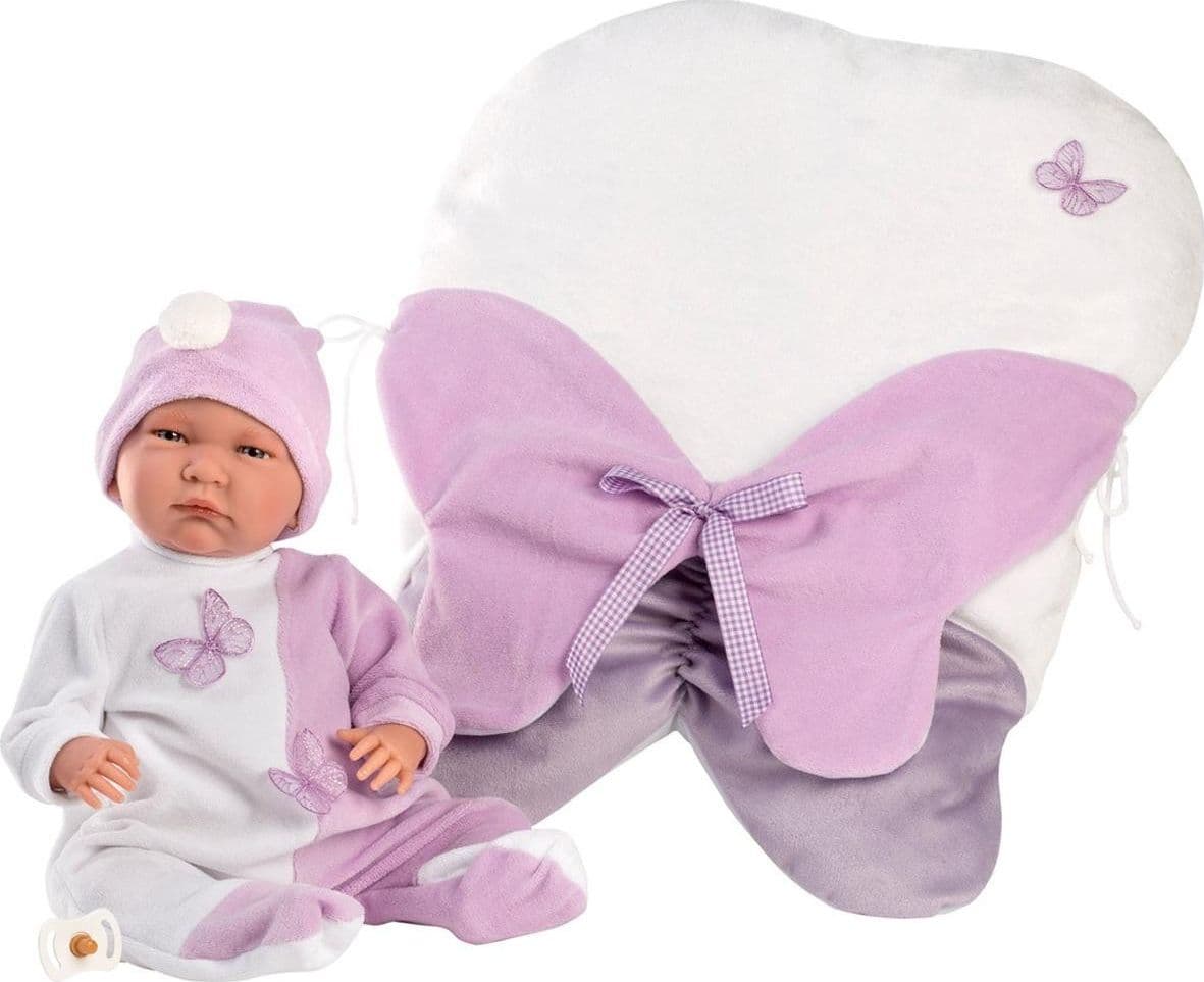 Abito Tutina con Coperta Lilla 42cm