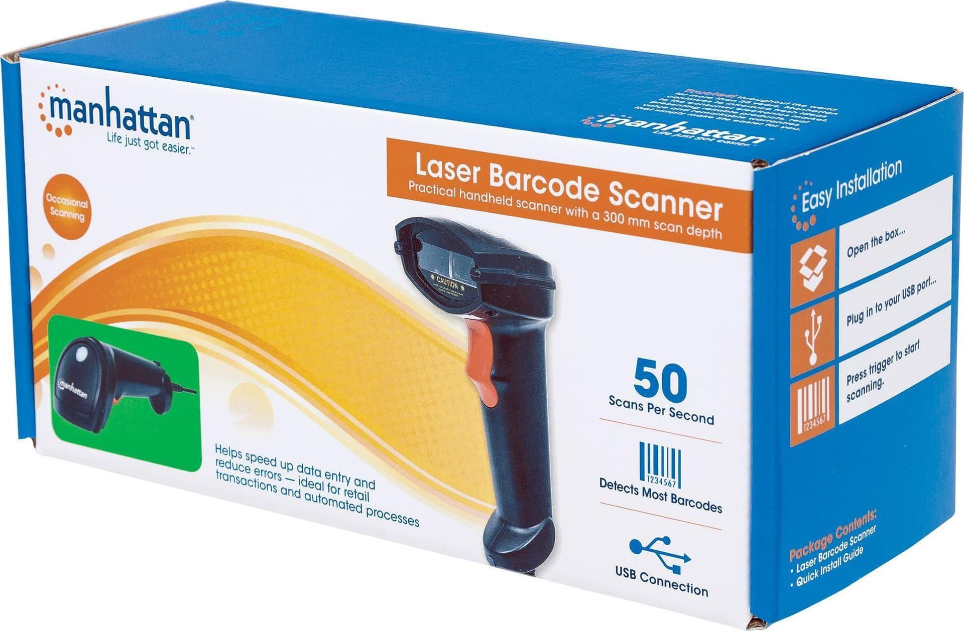 Lettore Laser Barcode Professionale USB Nero - 2