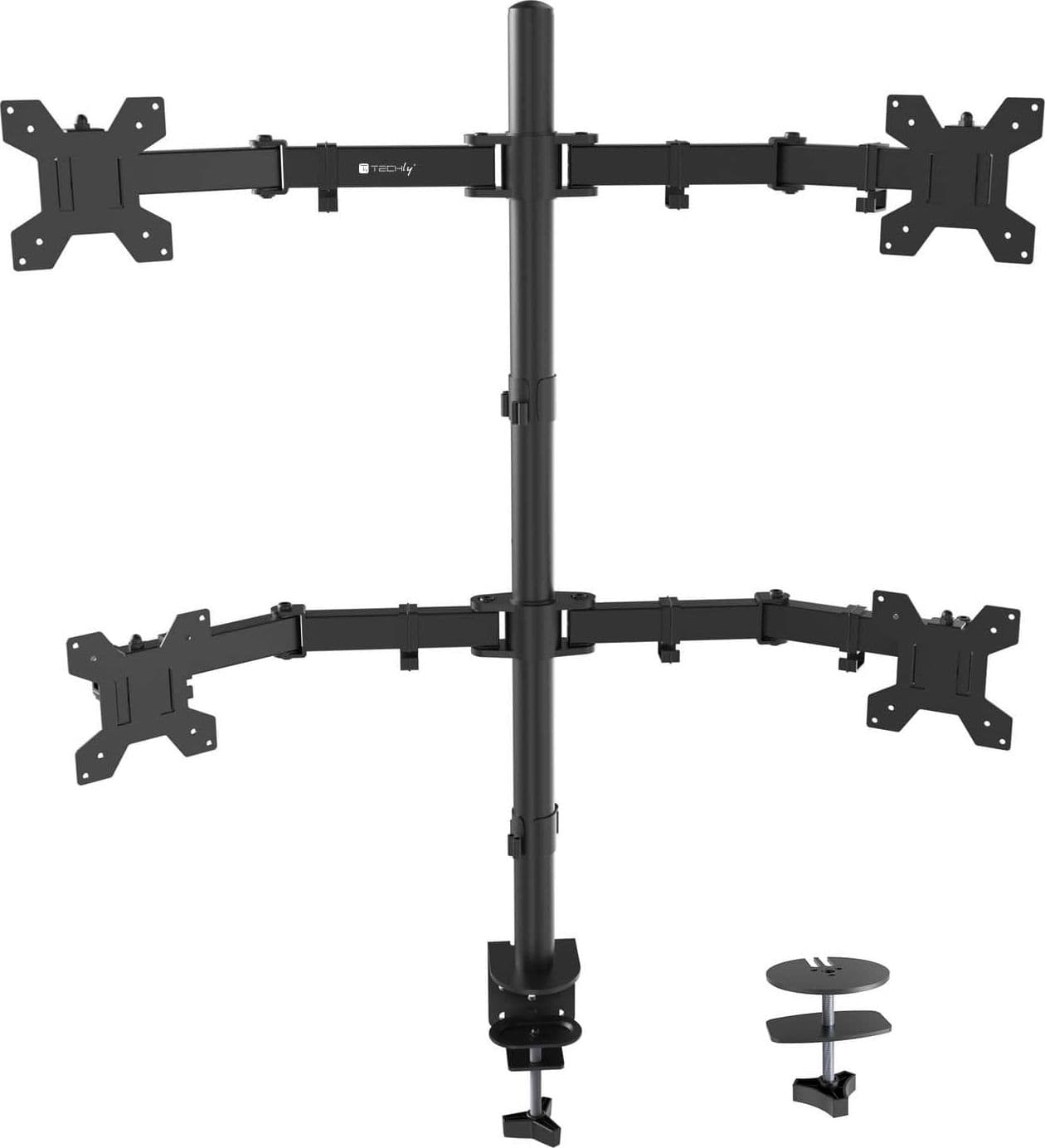 Supporto da Scrivania per 4 Monitor 13-27'' a Morsetto o Vite Passante - 5