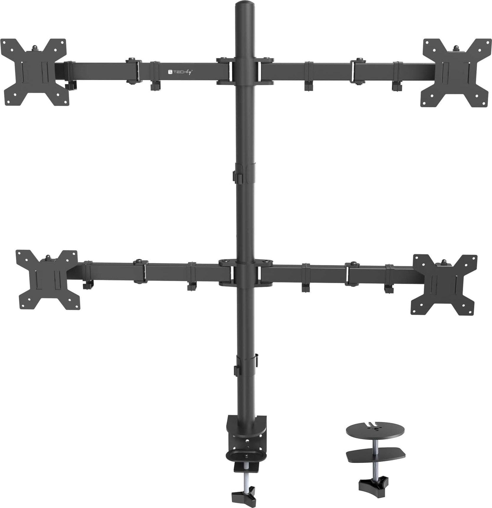 Supporto da Scrivania per 4 Monitor 13-27'' a Morsetto o Vite Passante - 6
