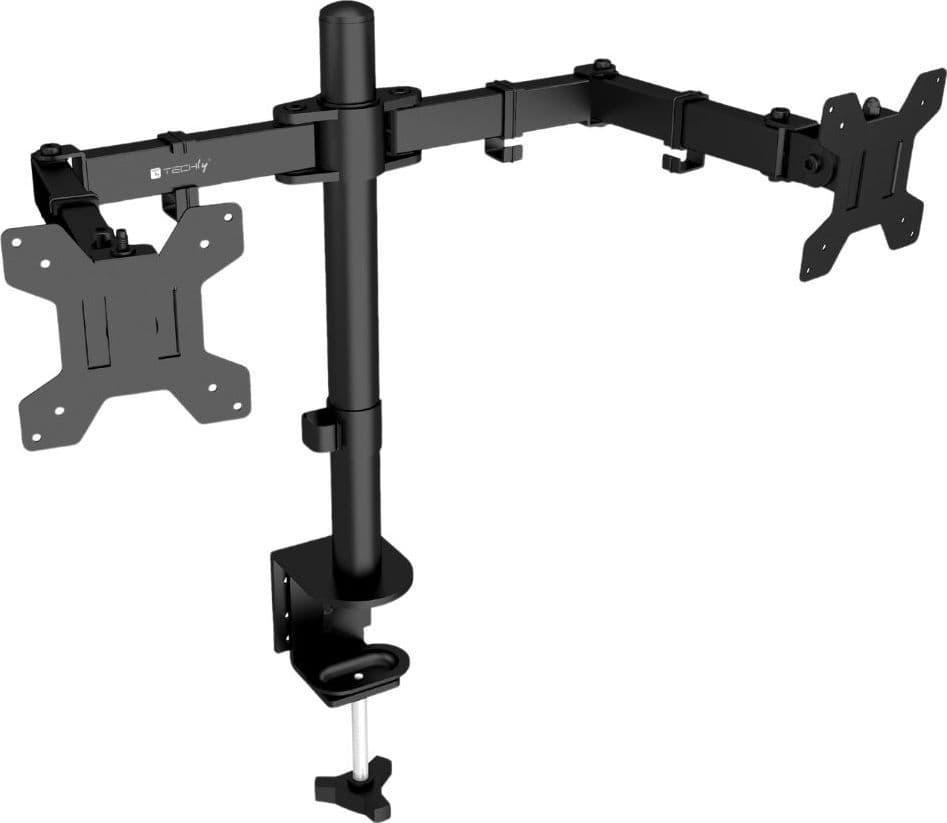 Supporto da Scrivania per 2 Monitor 13-27'' a Morsetto o Vite Passante - 7