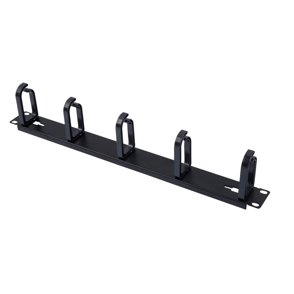 Pannello Passacavi 5 Anelli in Plastica Lunghi Staccabili 1U Nero - 3