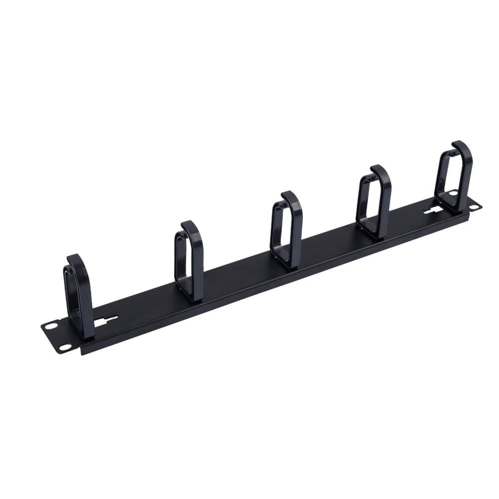 Pannello Passacavi 5 Anelli in Plastica Lunghi Staccabili 1U Nero - 4