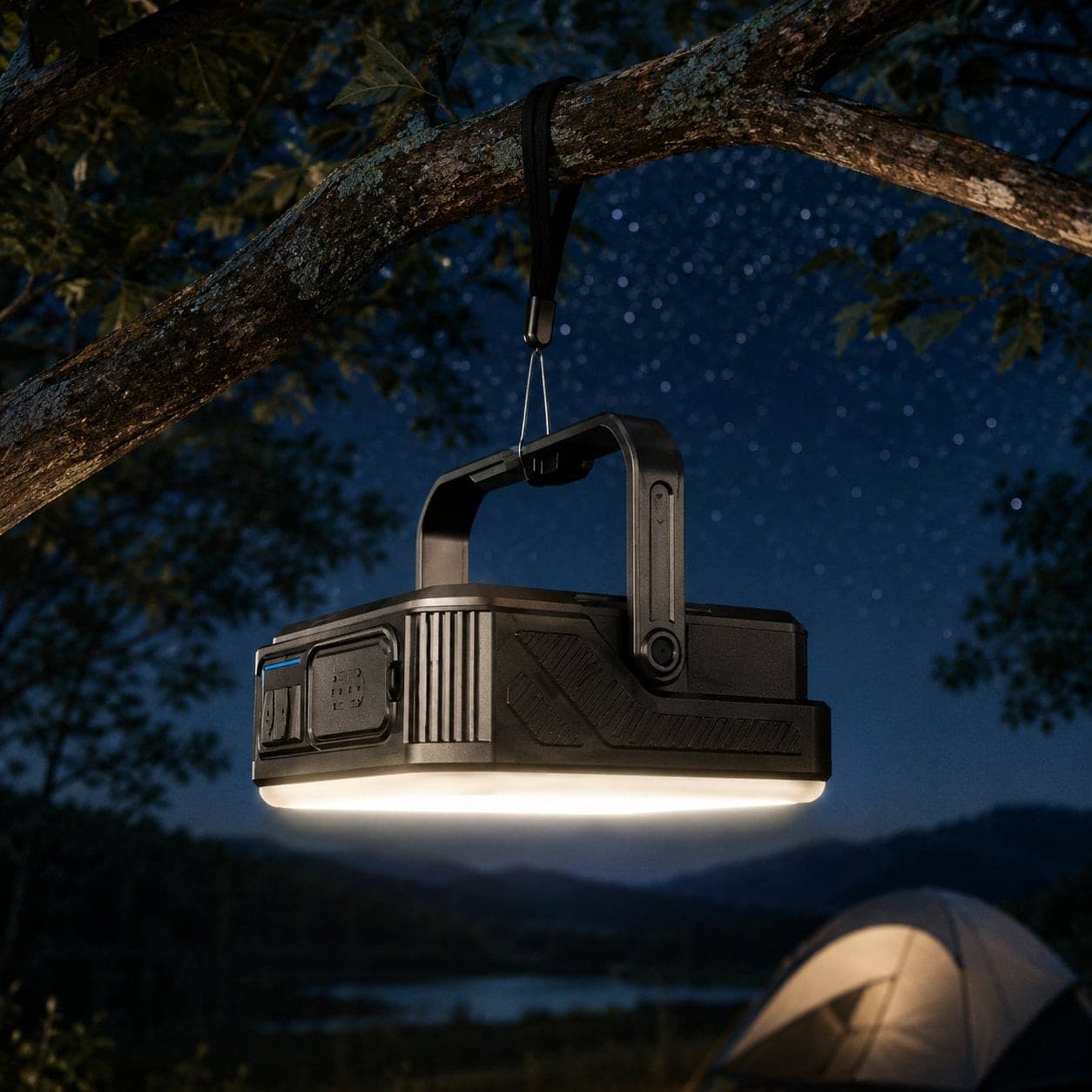 Power Bank Outdoor Energia Solare 10000 mAh con Lampada da Campeggio/Torcia IP65 2xUSB, Nero - 5