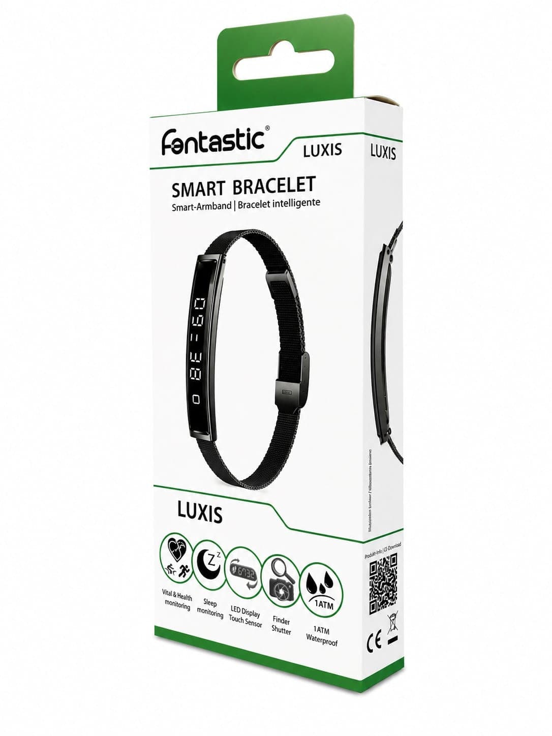 Bracciale Smart Fitness Bluetooth 5.3, Nero - 2