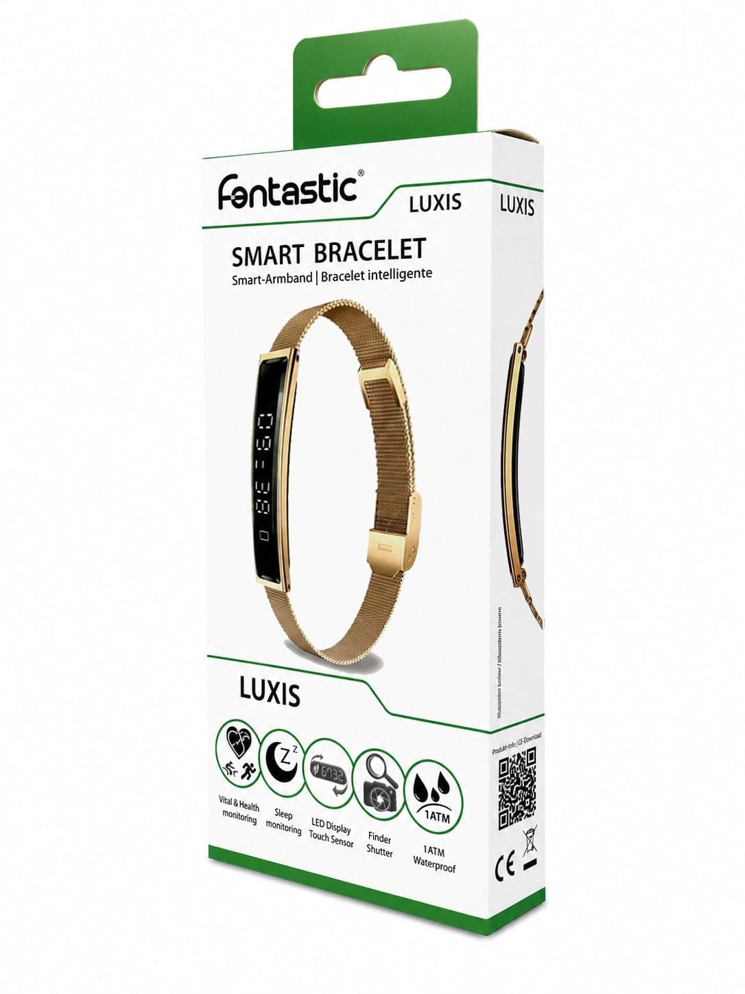 Bracciale Smart Fitness Bluetooth 5.3, Oro - 2